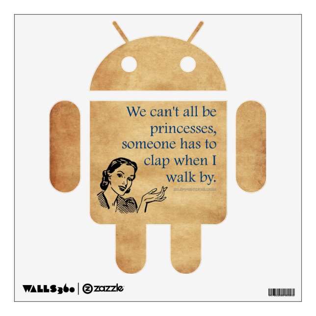 SlipperyJoe's Princess clap walking funny 50s vint Wall Decal (Front)