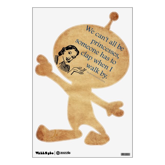 SlipperyJoe's Princess clap walking funny 50s vint Wall Decal (Front)