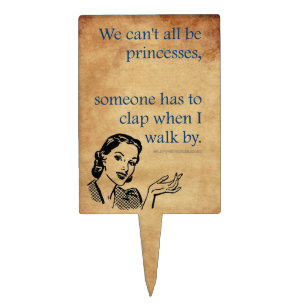 SlipperyJoe's princesses clap vintage poster retro Cake Topper