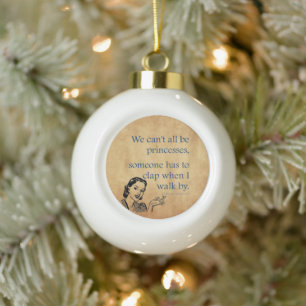 SlipperyJoe's princesses clap vintage poster retro Ceramic Ball Christmas Ornament