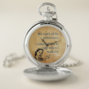 SlipperyJoe's princesses clap vintage poster retro Pocket Watch