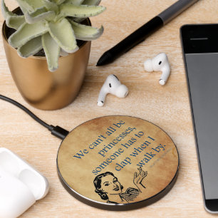 SlipperyJoe's princesses clap vintage poster retro Wireless Charger