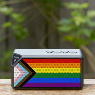 SlipperyJoe's Progress Pride Flag six classic hori Bluetooth Speaker