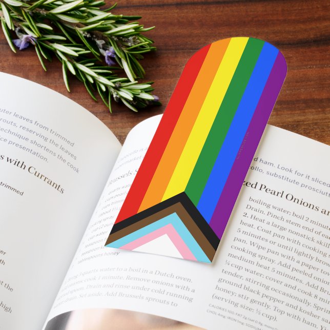 SlipperyJoe's Progress Pride Flag six classic hori Bookmarks (Book)