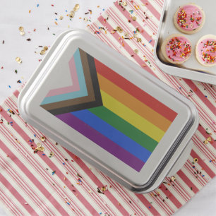 SlipperyJoe's Progress Pride Flag six classic hori Cake Pan