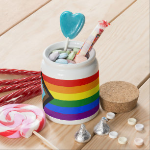 SlipperyJoe's Progress Pride Flag six classic hori Candy Jar