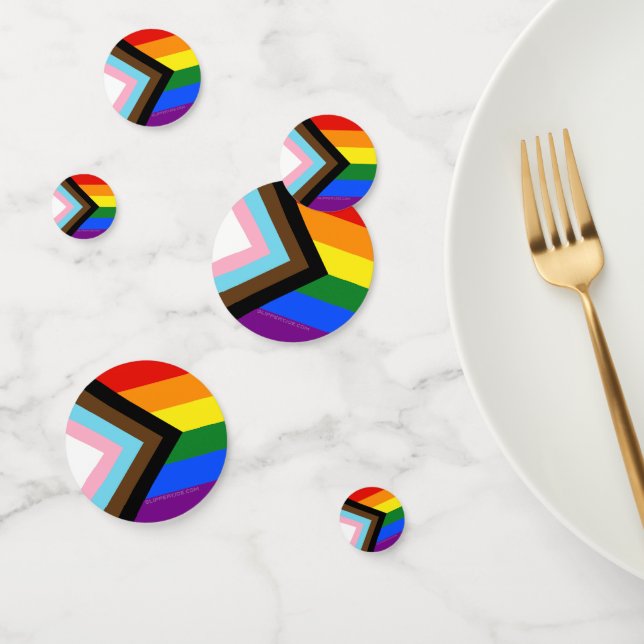 SlipperyJoe's Progress Pride Flag six classic hori Confetti (Group)