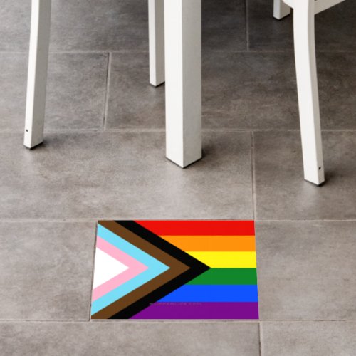 SlipperyJoe's Progress Pride Flag six classic hori Floor Decals SlipperyJoe's Progress Pride Flag six classic hori Floor Decals