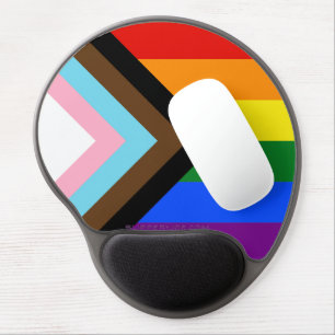 SlipperyJoe's Progress Pride Flag six classic hori Gel Mouse Pad