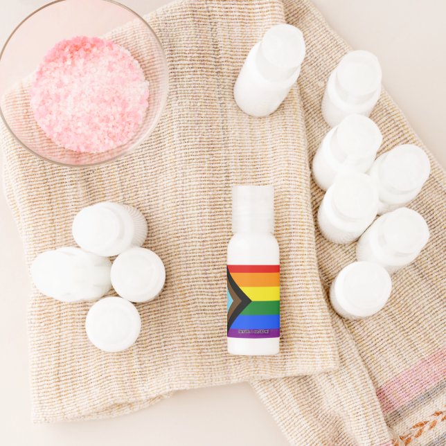 SlipperyJoe's Progress Pride Flag six classic hori Hand Lotion (Laydown)