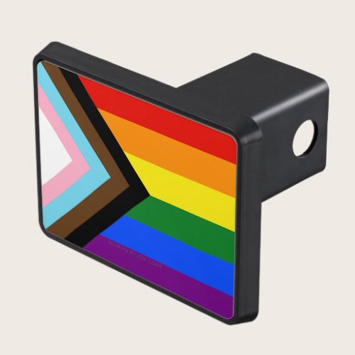 SlipperyJoe's Progress Pride Flag six classic hori Hitch Cover SlipperyJoe's Progress Pride Flag six classic hori Hitch Cover