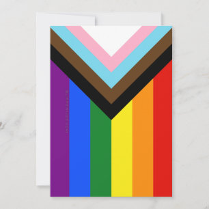 SlipperyJoe's Progress Pride Flag six classic hori Holiday Card