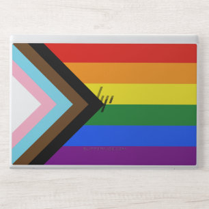 SlipperyJoe's Progress Pride Flag six classic hori HP Laptop Skin