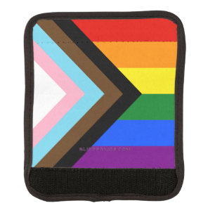 SlipperyJoe's Progress Pride Flag six classic hori Luggage Handle Wrap