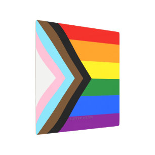SlipperyJoe's Progress Pride Flag six classic hori Metal Print