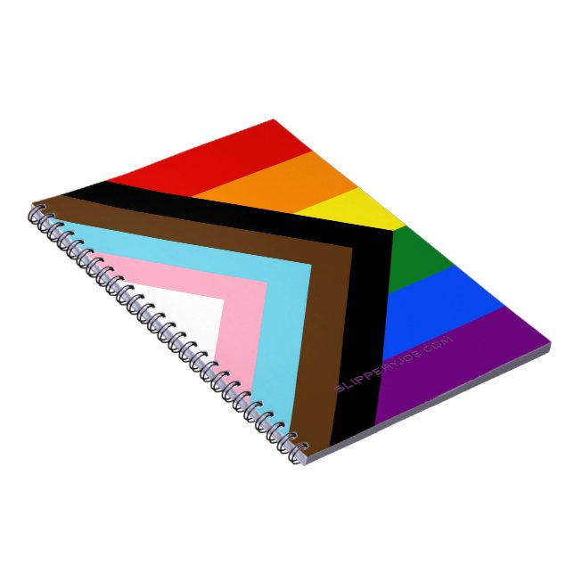SlipperyJoe's Progress Pride Flag six classic hori Notebook (Right Side)