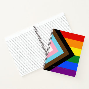 SlipperyJoe's Progress Pride Flag six classic hori Notebook