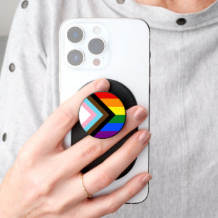SlipperyJoe's Progress Pride Flag six classic hori PopSocket