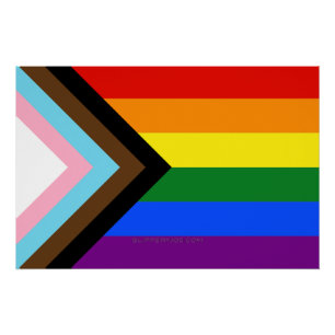 SlipperyJoe's Progress Pride Flag six classic hori Poster