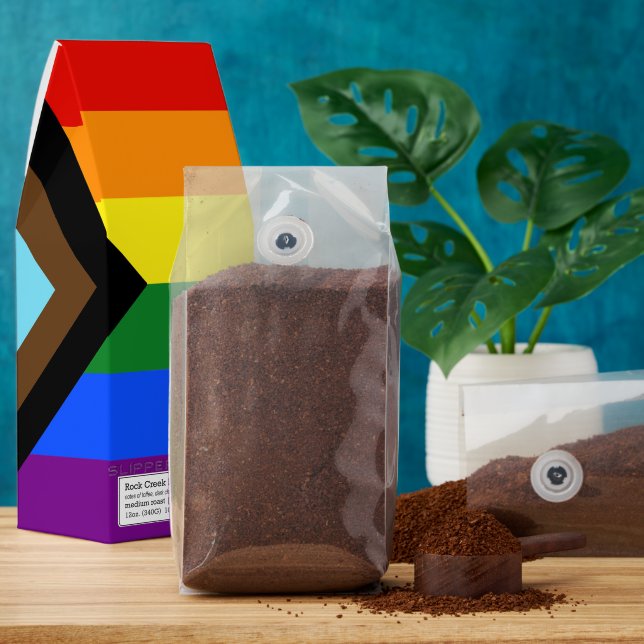 SlipperyJoe's Progress Pride Flag six classic hori Roasted Coffee (Ground)