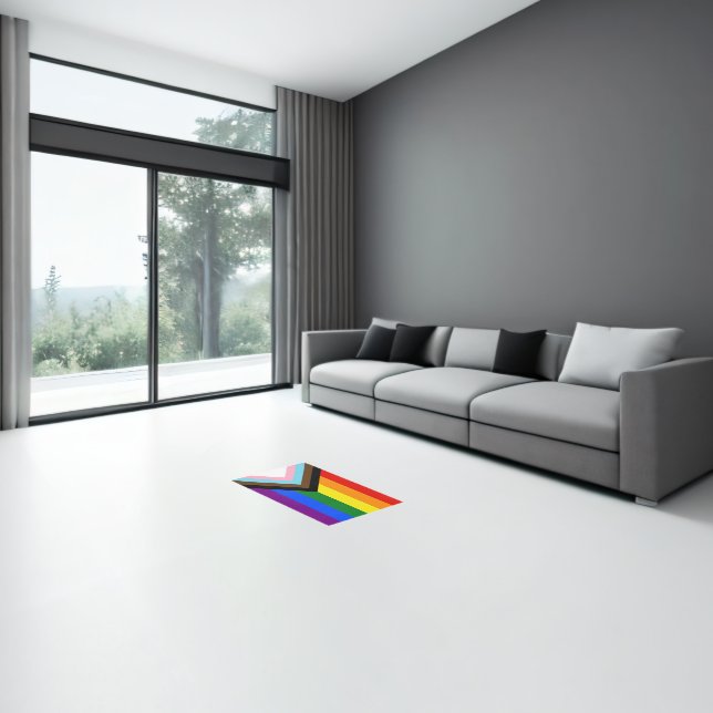 SlipperyJoe's Progress Pride Flag six classic hori Rug (Insitu (Indoor 3))