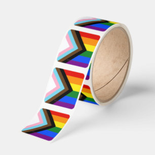SlipperyJoe's Progress Pride Flag six classic hori Square Sticker