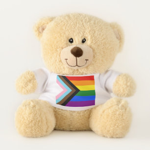 SlipperyJoe's Progress Pride Flag six classic hori Teddy Bear