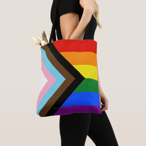 SlipperyJoe's Progress Pride Flag six classic hori Tote Bag SlipperyJoe's Progress Pride Flag six classic hori Tote Bag