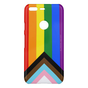 SlipperyJoe's Progress Pride Flag six classic hori Uncommon Google Pixel Case