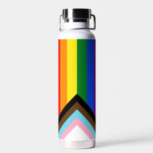 SlipperyJoe's Progress Pride Flag six classic hori Water Bottle