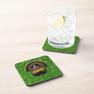 SlipperyJoe's proud turkey eat ham red wattle hang Beverage Coaster