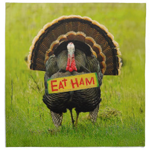 SlipperyJoe's proud turkey eat ham red wattle hang Cloth Napkin