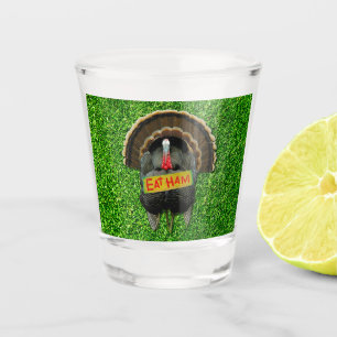 SlipperyJoe's proud turkey eat ham red wattle hang Shot Glass