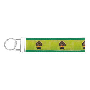SlipperyJoe's proud turkey eat ham red wattle hang Wrist Keychain