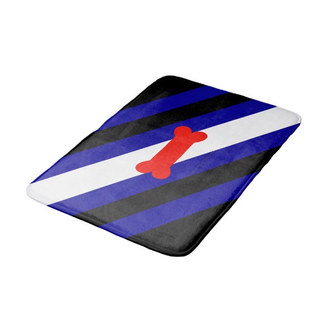 SlipperyJoe's puppy play pride flag express kink i Bath Mat (Angled)