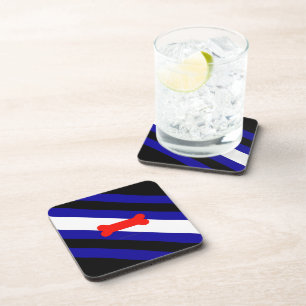 SlipperyJoe's puppy play pride flag express kink i Beverage Coaster