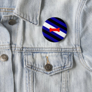 SlipperyJoe's puppy play pride flag express kink i Button
