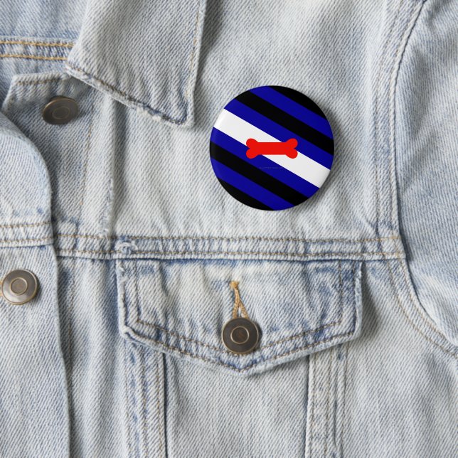 SlipperyJoe's puppy play pride flag express kink i Button (In Situ)