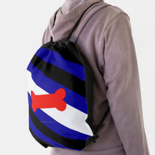 SlipperyJoe's puppy play pride flag express kink i Drawstring Bag