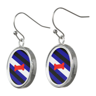 SlipperyJoe's puppy play pride flag express kink i Earrings