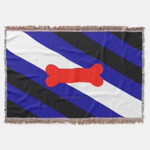 SlipperyJoe's puppy play pride flag express kink i Throw Blanket