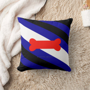 SlipperyJoe's puppy play pride flag express kink i Throw Pillow