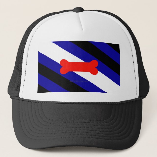 SlipperyJoe's puppy play pride flag express kink i Trucker Hat (Front)