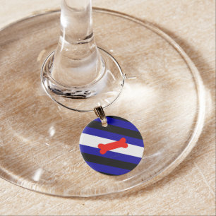 SlipperyJoe's puppy play pride flag express kink i Wine Charm