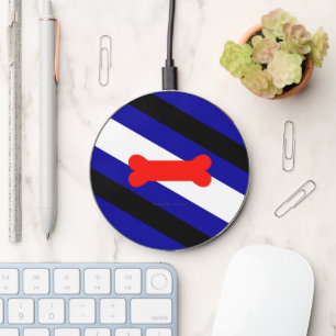 SlipperyJoe's puppy play pride flag express kink i Wireless Charger