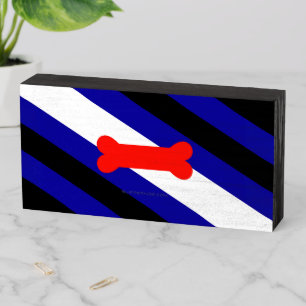 SlipperyJoe's puppy play pride flag express kink i Wooden Box Sign