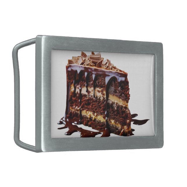 SlipperyJoe's pure chocolate cake decadence rich s Belt Buckle (Front Left)