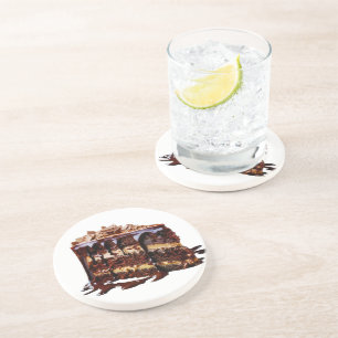 SlipperyJoe's pure chocolate cake decadence rich s Coaster