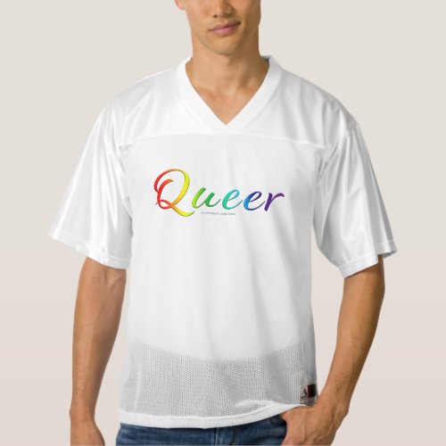 SlipperyJoes queer pride colors word proud symbol Mens Football Jersey