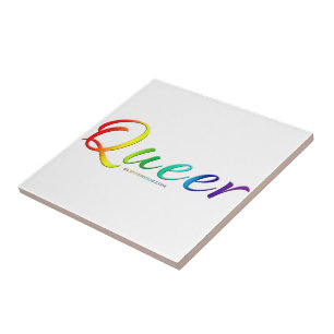 SlipperyJoe's queer single expressive word smooth Ceramic Tile